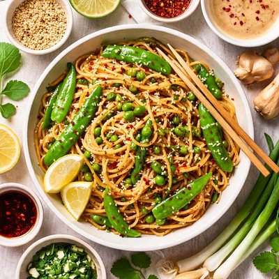 Image of Sesame Noodles W Scallions Snow Peas