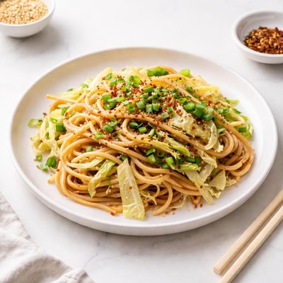 Image of Sesame Noodles with Napa Cabbage