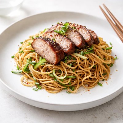Image of Sesame Noodles with Roast Pork