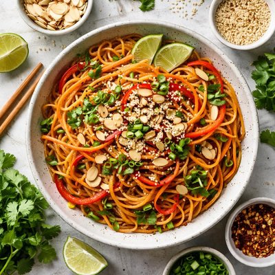 Image of Sesame Noodles with Sliced Almonds