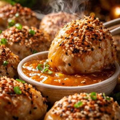 Image of Sesame Piggy Bumps W Apricot Sauce