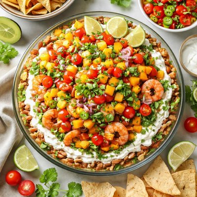 Image of Seven Layer Shrimp Dip with Mango Salsa