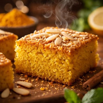 Image of Sfoof Semolina and Turmeric Cake
