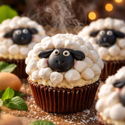 Image of Sheep Cupcakes
