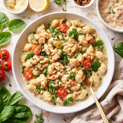 Image of Shell Pasta with Salmon Bechamel Sauce