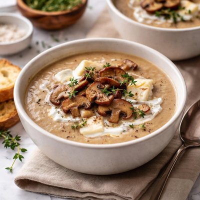 Image of Sherried Brie and Porcini Mushroom Soup