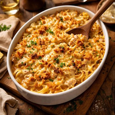Image of Sherried Chicken and Fettuccine Casserole