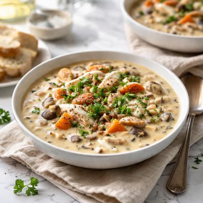 Image of Sherried Cream of Chicken and Wild Rice Soup