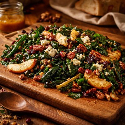 Image of Sherried Greens with Fruit and Blue Cheese
