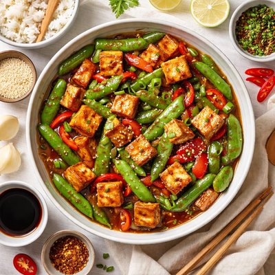 Image of Sherry Tofu and Snow Peas