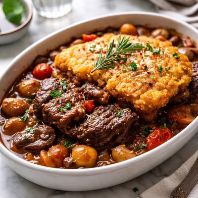 Image of Shin Beef with Polenta Crust