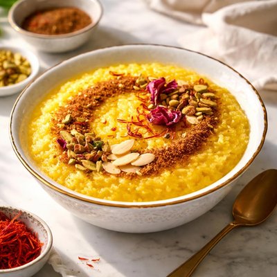 Image of Sholeh Zard Saffron Rice Pudding