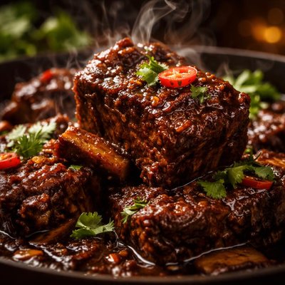 Image of Short Ribs Braised in Coffee Ancho Chile Sauce