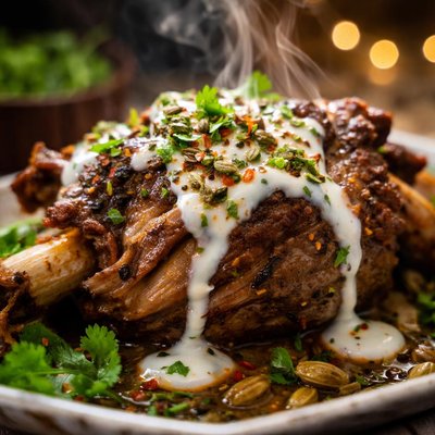 Image of Shoulder of Lamb with Yoghurt and Cardamom