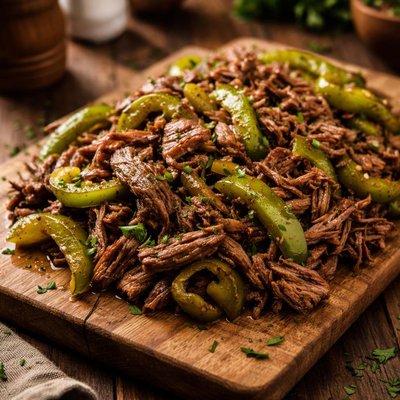 Image of Shredded Beef with Green Peppers