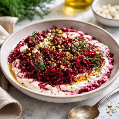 Image of Shredded Beets with Thick Yogurt