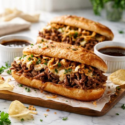 Image of Shredded French Dip Sandwiches