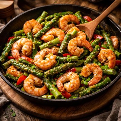 Image of Shrimp and Asparagus Stir Fry