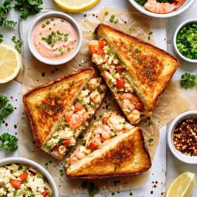 Image of Shrimp and Crab Grilled Sandwich