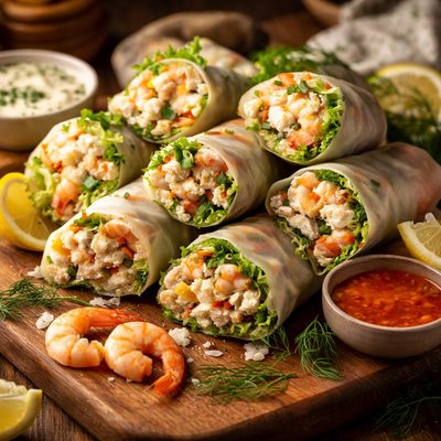 Image of Shrimp and Crab Salad Rolls