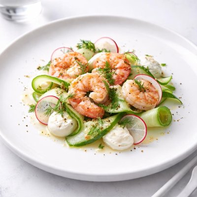 Image of Shrimp and Cucumber Salad with Horseradish Mayo