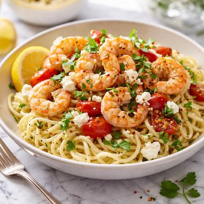 Image of Shrimp and Feta with Angel Hair