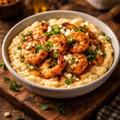 Image of Shrimp and Goat Cheese Grits