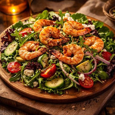 Image of Shrimp and Mixed Green Dinner Salad