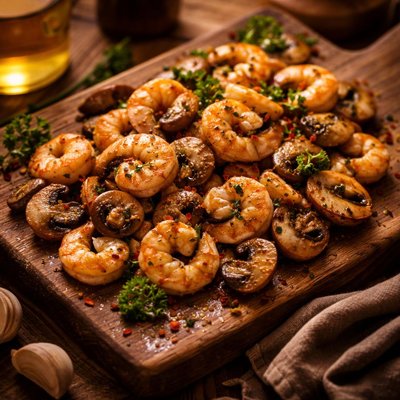 Image of Shrimp and Mushrooms