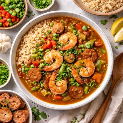 Image of Whole30 Shrimp and Sausage Gumbo