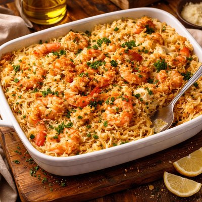 Image of Shrimp Angel Hair Pasta Casserole