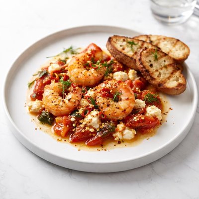 Image of Shrimp Baked with Feta Ouzo and Cognac