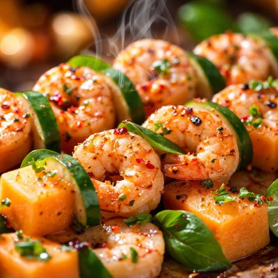 Image of Shrimp Cantaloupe Kabobs