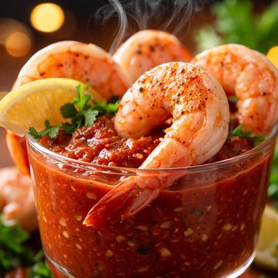 Image of Shrimp Cocktail with Spicy Bloody Mary Sauce
