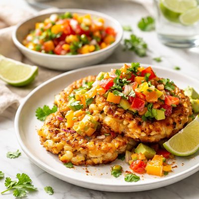 Image of Shrimp Corn Cakes with Citrus Chile Salsa