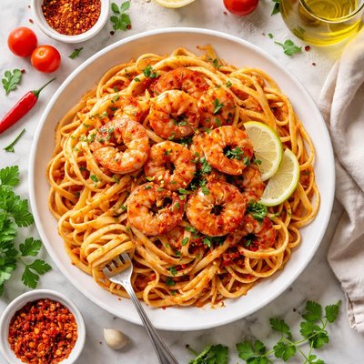 Image of Shrimp Diablo W Fettuccine