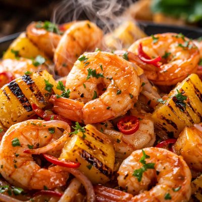 Image of Shrimp Escabeche with Ginger Grilled Pineapple