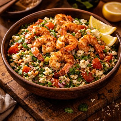Image of Shrimp Feta Tabbouleh