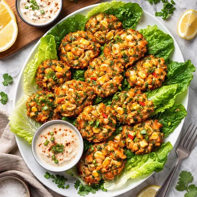 Image of Shrimp Fritters with Romaine