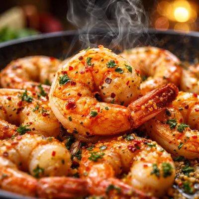 Image of Shrimp in Fiery Hot Garlic Butter