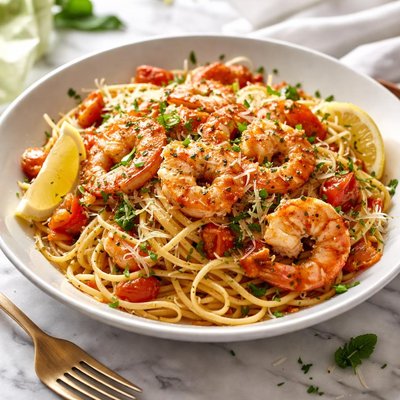Image of Shrimp Italiano Over Linguine