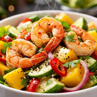 Image of Shrimp Mango and Cucumber Salad