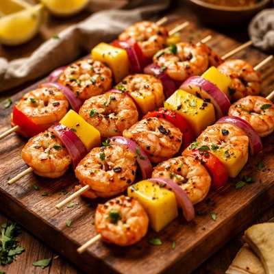 Image of Shrimp Mango Onion Kabobs