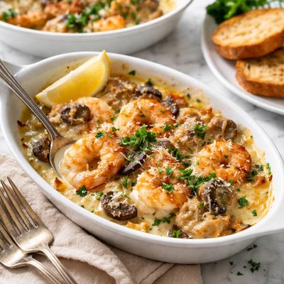 Image of Shrimp Mushroom Mornay
