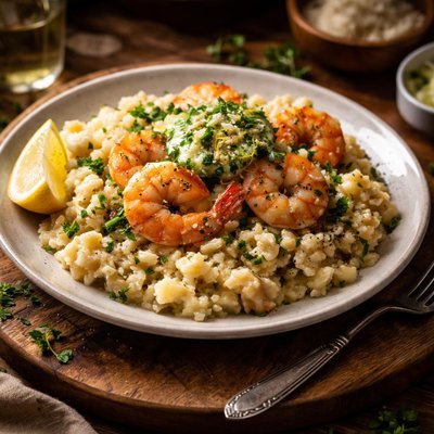 Image of Shrimp Risotto with Fresh Herb Butter