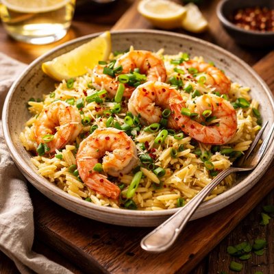 Image of Shrimp Scampi with Green Onions and Orzo