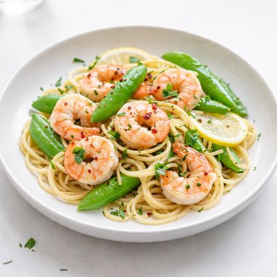 Image of Shrimp Scampi with Snap Peas