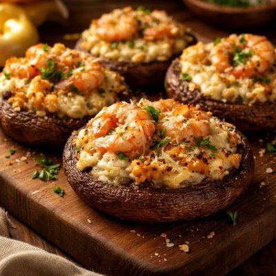 Image of Shrimp Stuffed Portabella Mushrooms