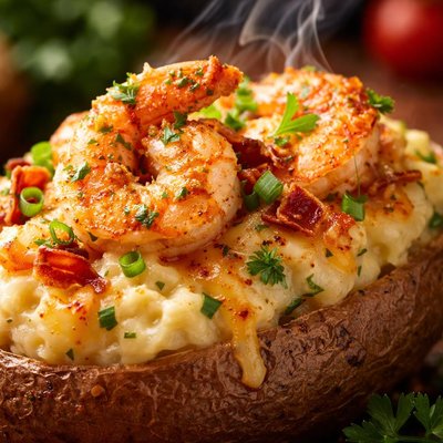 Image of Shrimp Stuffed Twice Baked Potato