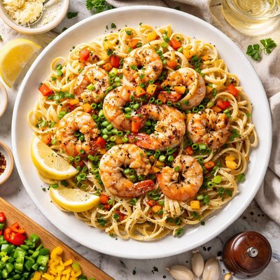 Image of Shrimp Trinity with Parmesan Peppered Cream Sauce